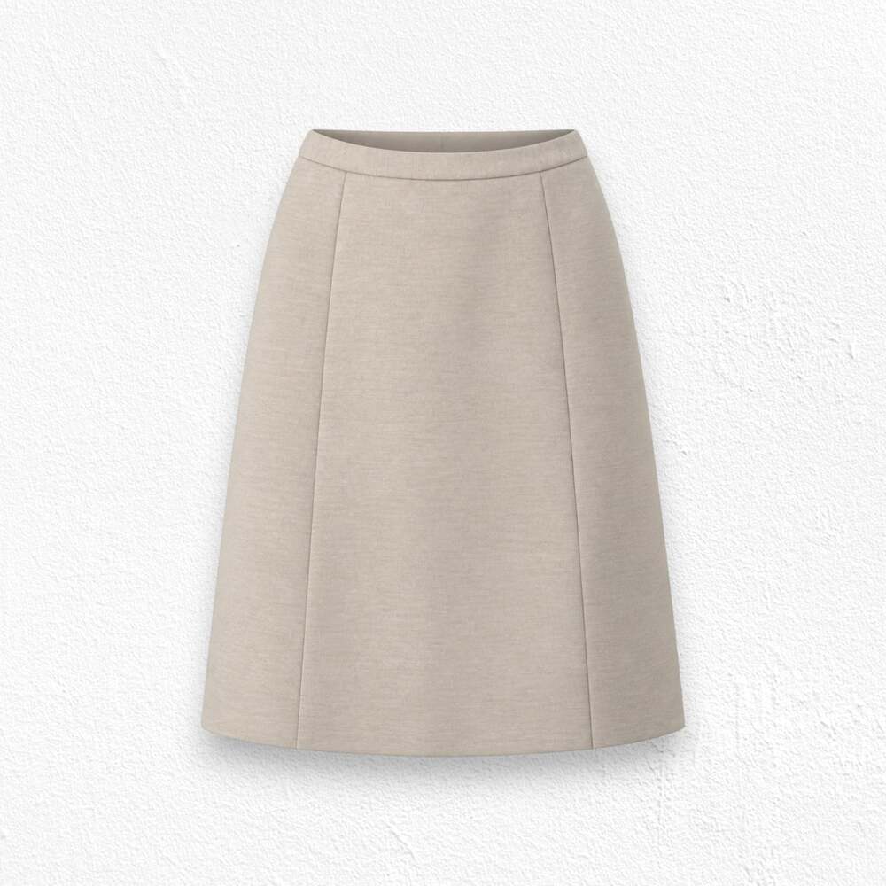 80s Vintage Tan Classic Pleated Sears Neutral Minimal A Line Midi Skirt Size 6